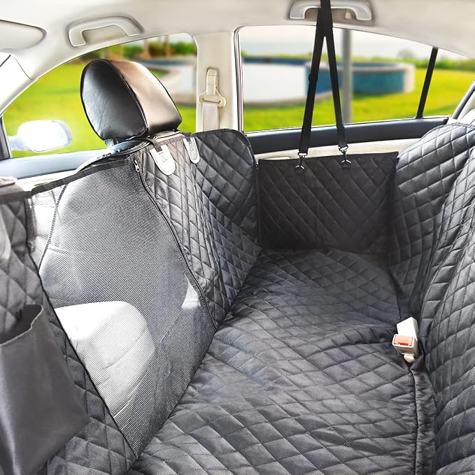 Vailge X-Large Dog Car Hammock, 100% Waterproof with Mesh Window, Scratch Prevent Anti-Slip Car Seat Covers for Back Seat - Image 7