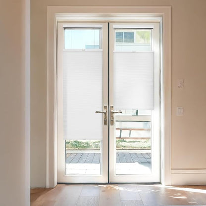 REGAL estate Adhesive Top Down Bottom Up Door Shades, White, 25 x 84 in | Damage-free removal, Ideal for renters and smooth doors, PeelMount no-drill design, Light filtering, Cordless cellular shade - Image 2