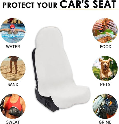Waterproof Car Seat Cover Universal Fits Car Sweat Towel for Trucks SUV Van White Car Seat Protector Sweat Proof Protector Cloth Seats Pack of 1 - Image 7