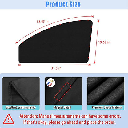 ZATOOTO Car Window Shades for Front Side Window Sun Shade for Privacy | 2PCS Side Window Curtains UV Protection, Car Window Cover for Block Out Light for Camping, Sleeping, Cloth Changing - Image 2