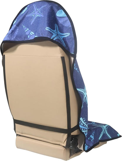 Car Seat Cover Protector Front Seats,for Gym Workout,Running,Swimming,Beach and Hiking,Waterproof Sweat Towel Bucket Seat Covers for Cars SUV Trucks (Conch Shells Starfish, 2Pcs) - Image 2