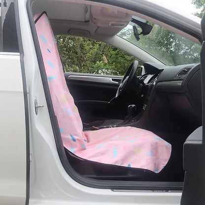 Car Seat Cover Protector Front Seats,for Gym Workout,Running,Swimming,Beach and Hiking,Waterproof Sweat Towel Bucket Seat Covers for Cars SUV Trucks (Pink Marbling, 1Pcs) - Image 6