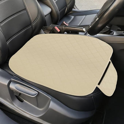 Leather Front Car Seat Cover, Anti-Slip Car Seat Bottom Covers, Full Wrapped Bottom Seat Protectors with Storage Pocket, Universal Comfortable Seat Cushion Fit Vehicles SUVs Trucks (K2-Beige) by Unknown