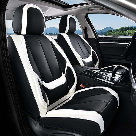 Coverado Car Seat Covers, Seat Covers for Cars, Waterproof Leather Auto Seat Protectors, Leather Car Seat Cushion, Car Interiors Accessories Universal Fit for Most Cars - Image 2
