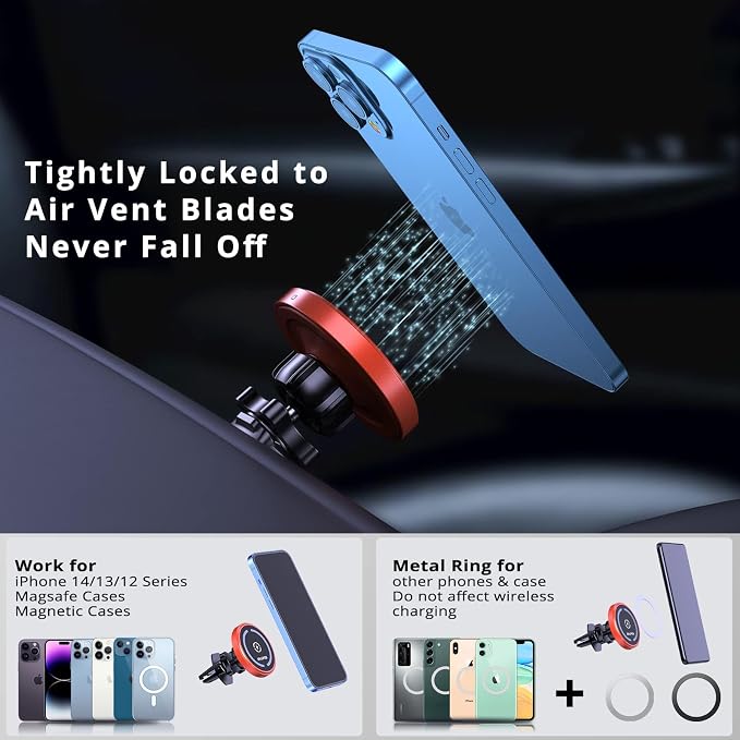 OHLPRO for MagSafe Car Mount Charger iPhone Wireless Car Charger, Stick on Dashboard Magnetic Phone Holder Mount for iPhone 17 Pro Max 16 15 14 Series, 15W Fast Charging, Aluminum Shell - Image 2