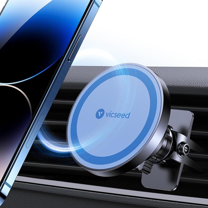 VICSEED for MagSafe Car Mount [Upgraded Strongest Magnet Power] Magnetic Phone Holder for Car Vent 360 Adjustable Magnetic Car Phone Holder Mount for iPhone 17 Air Pro Max 15 14 13 12 Plus Mini, Blue by VICSEED