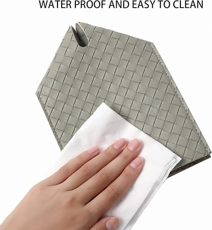 Tissue Box Cover PU Leather Tissue Holder Square Facial Tissue Case Facial Paper Organizer Dispenser for Bathroom, Vanity Countertop, Tabletop, Car, Evergreen | PU Leather，Easy to Fill, Easy Clean, Decorative Cube Tissue Box Holder for Office, Bathroom... - Image 5