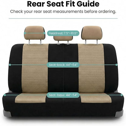 FH Group Automotive Seat Cover Trendy Elegance for Back Seat Begie Car Interior Accessories for SUV, Sedan & Van Universal Fit Combo Rear Seat Cover Split Bench Car Seat Protector for Dogs and Kids - Image 7