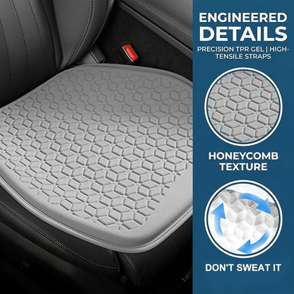 Gel Car Seat Cushion, Breathable Non-Slip Automotive Chair Mat Cover Protector for Driving, Comfortable Vehicle Interior Front Seat Chair Cushion Accessories, Universal Fit (Gray) - Image 3