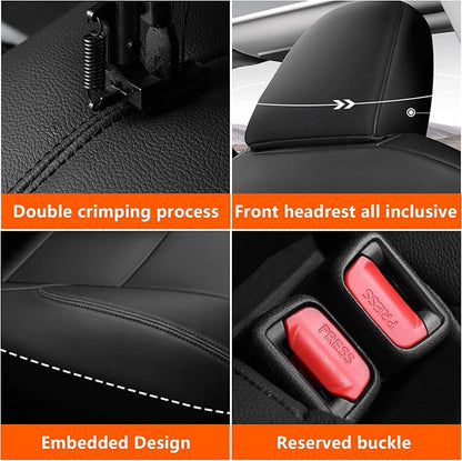 Custom Fit Seat Covers for Toyota Corolla 2020-2026 SE/XSE/FX | Black Full Set, Premium Faux Leather, Waterproof, Airbag Compatible, Easy to Clean, Factory-Style Fit, Interior upgrades - Image 6