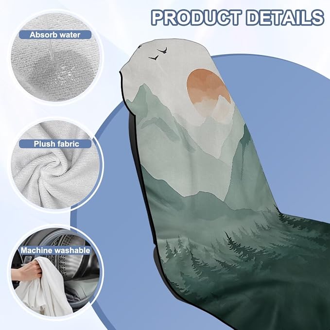 Car Towel Seat Cover Mountain Car Seat Cover Protector Breathable Non-Slip Cars Interior Accessories with Storage Bag for Cars, SUVs, and Trucks - Image 6