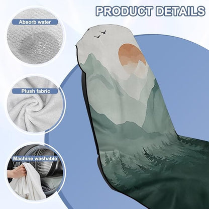 Car Towel Seat Cover Mountain Car Seat Cover Protector Breathable Non-Slip Cars Interior Accessories with Storage Bag for Cars, SUVs, and Trucks - Image 6