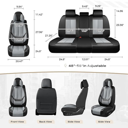 Coverado Car Seat Covers, Seat Covers for Cars, Waterproof Leather Auto Seat Protectors, Leather Car Seat Cushion, Car Interiors Accessories Universal Fit for Most Cars - Image 4