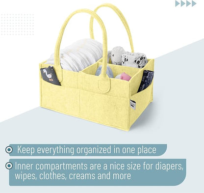 Mr. Pen- Baby Diaper Caddy Organizer, Lemon Glow | Nursery Storage Bin and Car Organizer for Diapers and Baby Wipes - Image 4