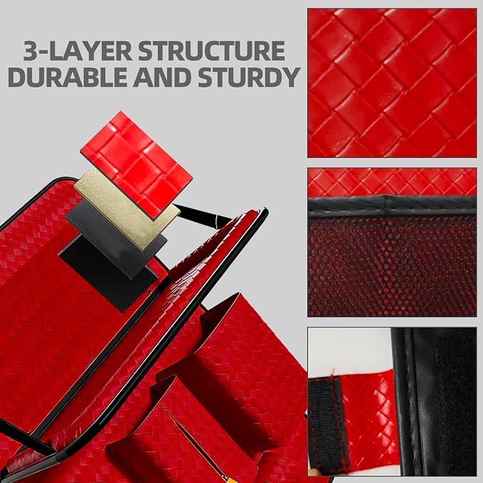 Backseat Car Organizer 1 Pack, Car Back Seat Organizers with Tray,Multifunctional Car Seat Back Organizer with Foldable Tablet Holder (Red, 1 PC) - Image 6