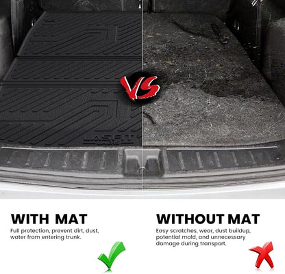LASFIT Cargo Mat & Backrest Mats for 2022-2025 Mitsubishi Outlander | Not Fit PHEV or Sport Models, 3D Custom Fit TPE All Weather Trunk Liner, Full Coverage Secure-Fit Cargo Liner, Easy to Wash - Image 6