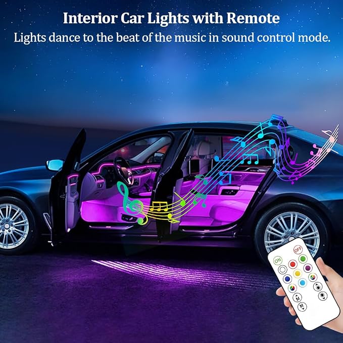 2 PCS Car Led Lights Interior,7 Colors Ambient Lighting Car Interior,USB Rechargeable Car Interior Reading Light,Portable Led Lights for Car - Image 6
