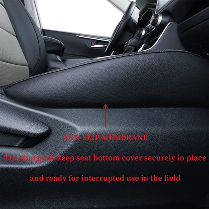 coverdream Corolla Waterproof Leather Seat Covers Custom Fit for 2023 2024 2025 Toyota Corolla Hybrid LE Seat Covers,Full Coverage,Airbag Compatible Car Seat Protector(Full Set,Black/Gray) - Image 2