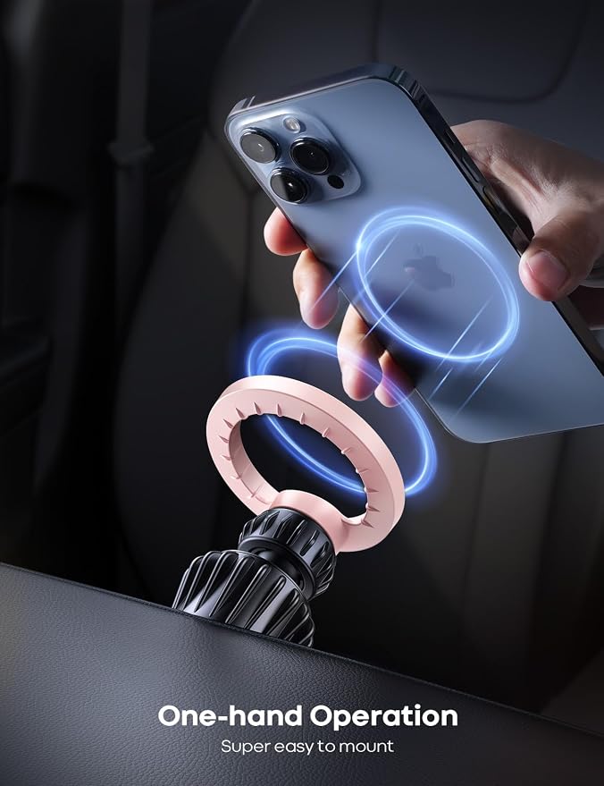 Lamicall for MagSafe Car Mount Vent 20 Super Magnets Accessories for iPhone | Magnetic Phone Holders for Your Car HandsFree Car Phone Holder Mount Air for Women Men Gift fit iPhone 17 16 15 Pro Max Pink - Image 2