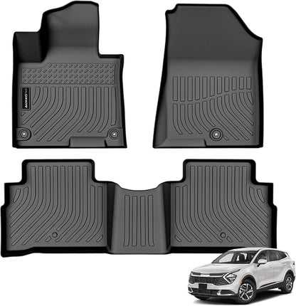 AUXKO All Weather Floor Mats for Kia Sportage Gasoline 2023 2024 2025 2026 | High Wall,All-Weather,All Season,Odorless,Anti Slip,Rain&Salt Resistant,TPE Material,Black,Accessories,Pet Friendly by AUXKO