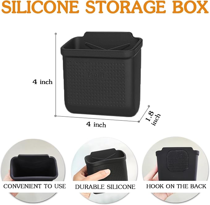 for Tesla Model 3 Model Y Accessories Center Console Organizer Tray Storage Box Cell Phone Pocket Silicone Hook Bag Sunglasses Holder Coin Case for Flocking - Image 4