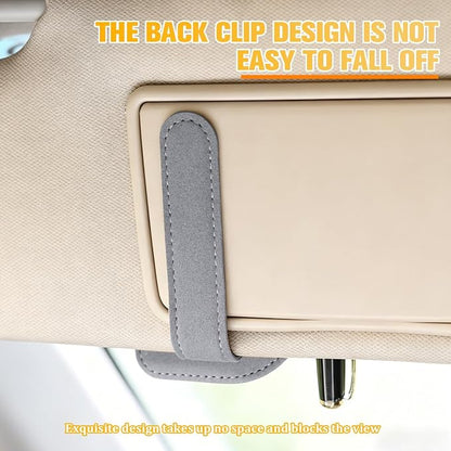 Car Sun Visor Organizer, Multi-Pocket Vehicle Sunglass Card Holder with Pen Slot, Automotive Interior Sunshade Glasses Storage Organizer, Universal Fit (Gray) - Image 5