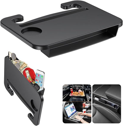 2-in-1 Steering Wheel Desk - Steering Wheel Tray Table with Seat Gap Filler Organizer | Car Food Tray for Driver | Car Desk for Laptop & Eating - Work Road Trip Essentials Accessories by Qlhshop