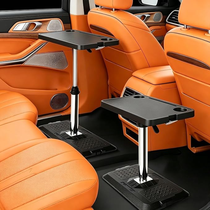 Car Seat Tray Table - Height Adjustable Laptop Desk & Eating Tray for Vehicles | Universal Multi-Function Travel Workstation for Front & Back Seats for SUV, Truck, & RV by Unknown