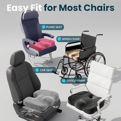 ComfiLife Extra Large Gel & Memory Foam Seat Cushion - Doctor Recommended Office Chair, Car Seat, Lifting Cushion - Back & Sciatica Pain Relief - Wide Seat Cushion for Big & Tall (Navy) - Image 6