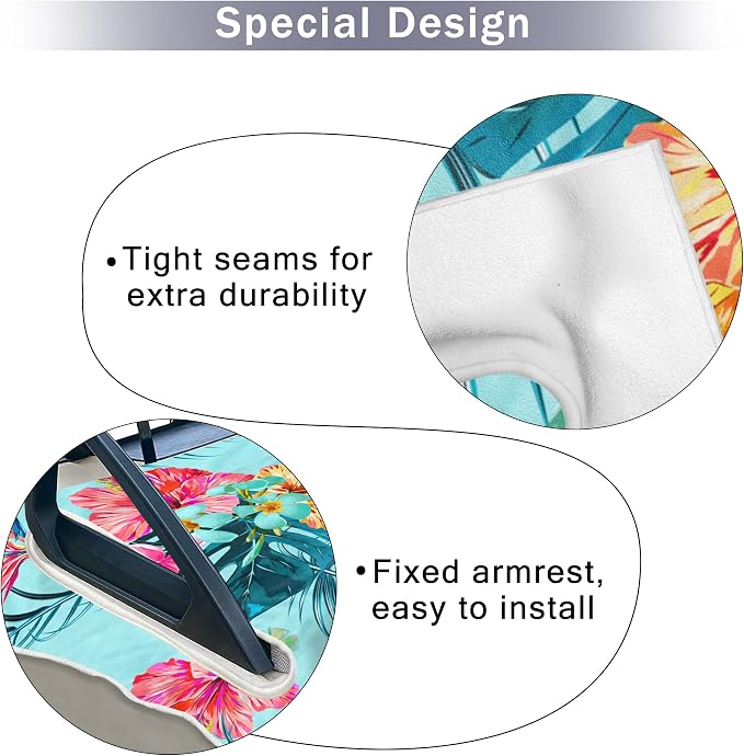 ENYORSE Golf Cart Seat Covers, Tropical Floral Seat Towel Blanket, Soft Breathable Microfiber, Keeps Seats Cool & Comfortable, 51”x31”, Fits 2 & 4 Passenger EZGO, Yamaha,Club Car Carts - Image 2