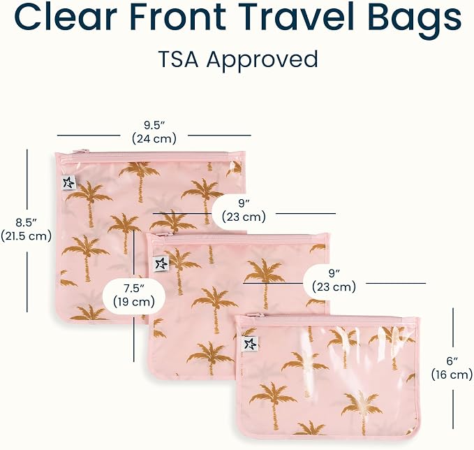 Tiny Twinkle Diaper Bag Organizing Pouches|3 Pack Mess-Proof Clear Front Travel Organizer Bags&TSA Approved Toiletry Bag Set for Baby and Mom Essentials - Image 4