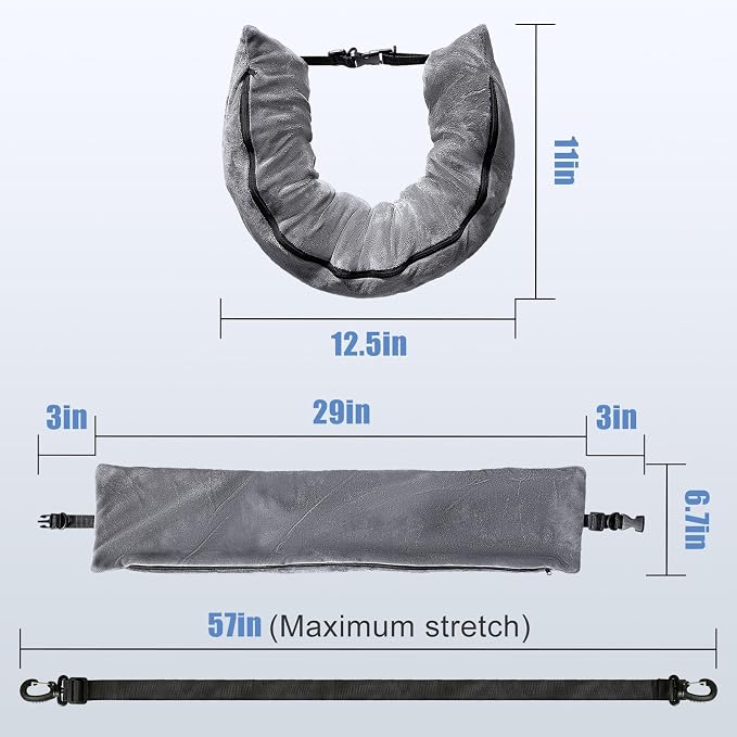 Stuffable Travel Pillow for Extra Luggage, Velvet Travel Neck Pillow Storage Bag with Adjustable Neck Size, Fits About 6 T-Shirts Travel Essentials Multifunctional Sleeping Rest Cushion - Image 3