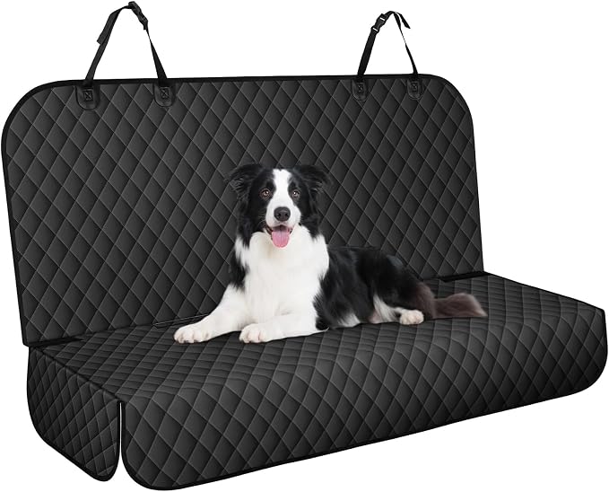 Waterproof Dog Backseat Cover for Cars, Non-Slip Pet Seat Protector, Black by NECKORY