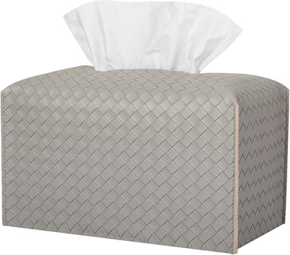 Tissue Box Cover Rectangle Leather Facial Paper Holder, Evergreen | PU Leather，Easy to Fill, Easy Clean, Decorative Cube Tissue Box Holder for Office, Bathroom,Kitchen, Living room, Guest room by zoocatia