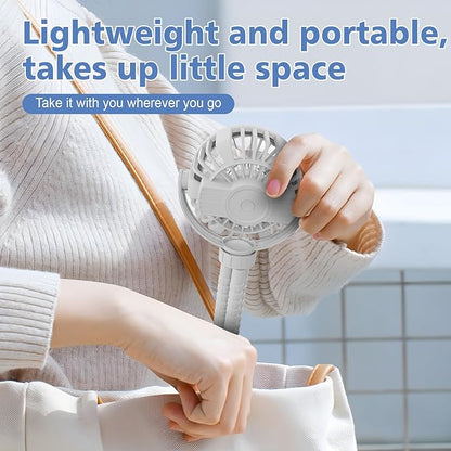 SOPOKE 3 Speed Mini Rechargeable Baby Stroller Fan, White | 360° Flexible Tripod, Handheld Design, for Car Seat Crib Treadmill Golf Cart Travel - Image 6