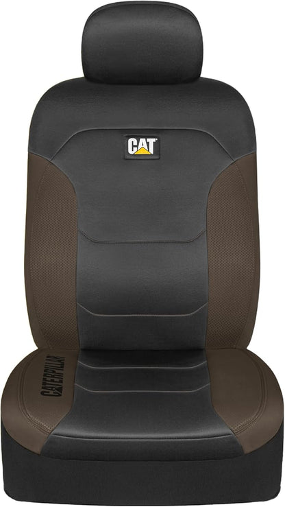 Cat® Flexfit™ Black Beige Seat Covers for Cars, Trucks, & SUV - Set of (2) Front Car Seat Cover Front Seat Protectors - Airbag Compatible Seat Covers for SUV Interior Covers & Seat Cover Accessories - Image 7