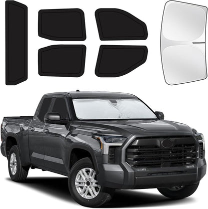 for Toyota Tundra 2022-2025 Car Window Shades, 6Pcs Full Window Covers | Privacy Sun Shade Set for Front Windshield Side and Rear Windows, Keeps Vehicle Cool for Camping Napping by MakeLifeBetter