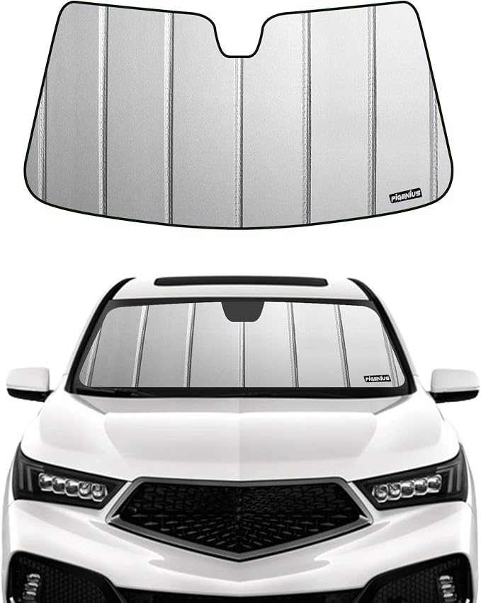 Pigenius Windshield Sunshade for Acura MDX 2014-2020, Premium Grey Leather Finish by Pigenius
