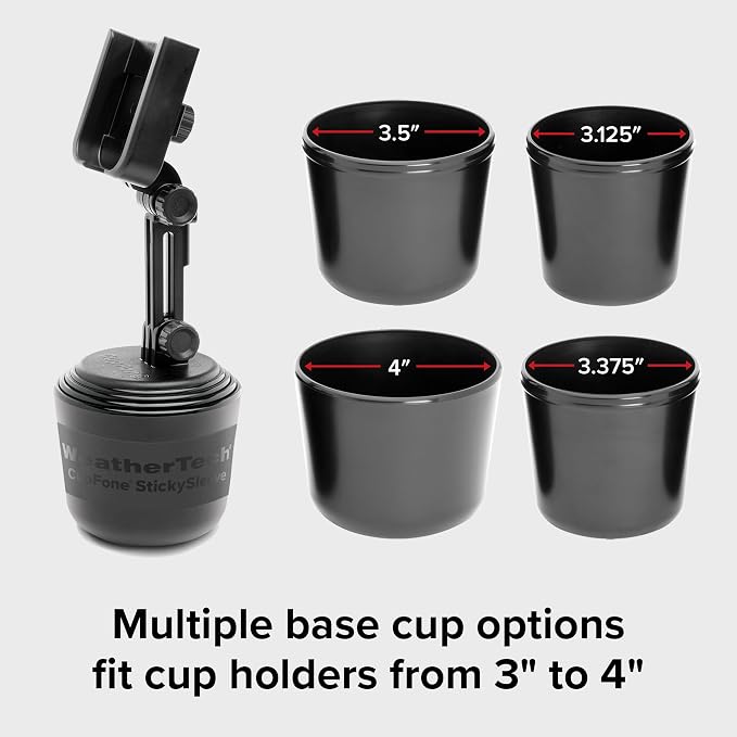 WeatherTech CupFone with Extension – Adjustable, Universal Cup Holder Cell Phone Mount Car & Truck Accessory – Best Design for iPhone & Smartphone Charging – Red Metal Knobs - Image 9