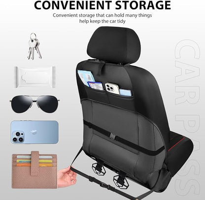 CAR PASS Thick Foam 3D Air Mesh Leather Car Seat Covers Front Seats Only, Breathable Premuim Leather Two Front Seat Cover, Airbag Compatible Universal Fit for 95% Sedan Van Truck SUV,Black and Red - Image 5