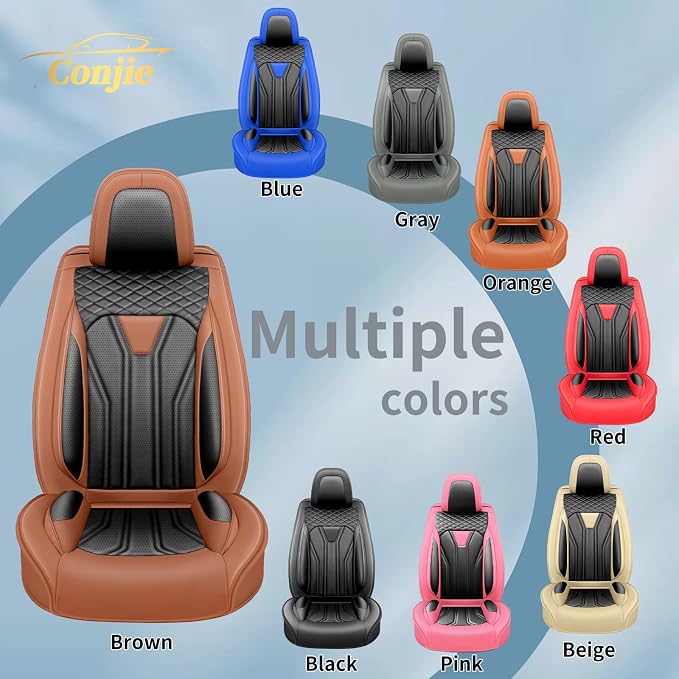 Fit Pathfinder Car Seat Covers Premium Leather for Nissan Pathfinder 2011-2025 2026. Waterproof， Breathable, Scratch-Resistant & All-Weather Seat Cushion Protector（2 Front Seats,Brown&Black - Image 8