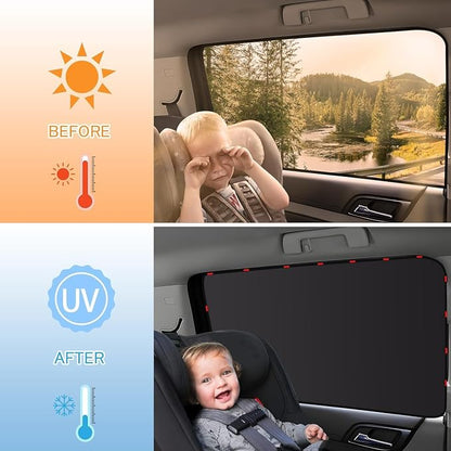 ZATOOTO Magnetic Car Window Shades for Side Window Sun Shade, Full Blackout | 4 Pack Car Privacy Curtains, Heat Insulation, UV‑Block, Metal Frame Fit, Great for Travel, Camping - Image 8