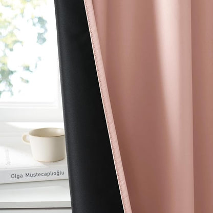 RYB HOME Bedroom Blackout Curtains 63 inches Long, 100% Blackout | Thermal Insulated, Noise Reducing, Curtains for Living Room Nursury, For Sleep, W42 x L63, Biscotti Beige - Image 3