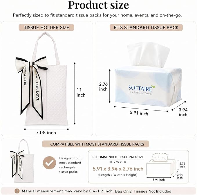 Hanging Faux Leather Tissue Box Holder for Car or Travel, Napkin, Desk RV | Tissue box suitable for hanging or placing flat,keeps napkins easy to reach in car,tents,desks or picnic setups.Party ready - Image 2