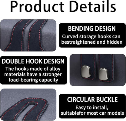4 Pack Car Seat Headrest Hooks for Purses and Bags, Car Purse Holder With Double Metal Hooks, Headrest Back Seat Handbags Hook, Universal Car Purse Hanger, Cute Car Hanging Accessories, Black - Image 4