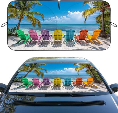 Tropical Car Windshield Sun Shade Sun Visor Protector, Universal Fit for Car, SUV, Truck, 59x31.5 Inch by Unknown