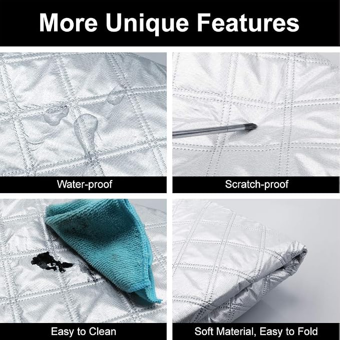 Car Windshield Cover Sun Shade,All Weather Windshield Sunshade Cover Fits Most Cars SUV - Image 4