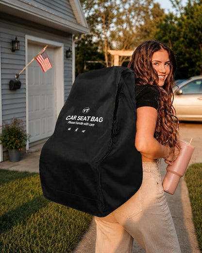 Car Seat Travel Bag for Airplane, Carseat Bag Air Travel with Padded Straps | Large Carseat Bags for Air Travel, Carseat Storage Bag Backpack for Airport, Carseat Cover Travel - Baby Travel Essential - Image 2