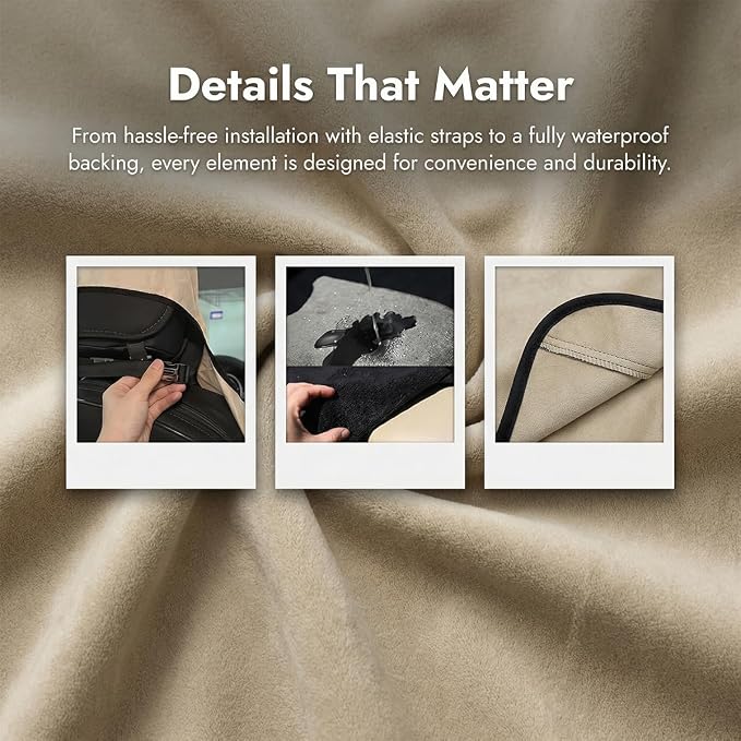 Car Towel Seat Cover, Waterproof Non-Slip Automotive Towel Protective Cover, Sweat-Proof Machine Washable Removable Carseat Vehicle Front Seat Mat Protector, Universal Fit (Black) - Image 2