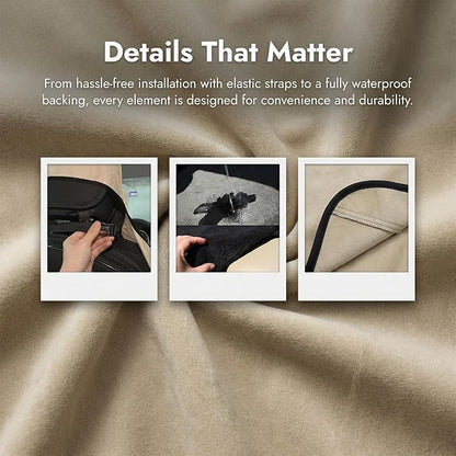 Car Towel Seat Cover, Waterproof Non-Slip Automotive Towel Protective Cover, Sweat-Proof Machine Washable Removable Carseat Vehicle Front Seat Mat Protector, Universal Fit (Black) - Image 2
